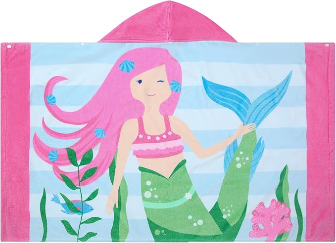 Kids Bath Towels, Kids Towel Girls Boys Hooded Beach,Bathroom,Pool Swim Towels 30 × 50 INCH Large Size Ultra Absorbent Cute Cartoon Animal Full Vitality 100% Cotton Wearable Wrap for Child