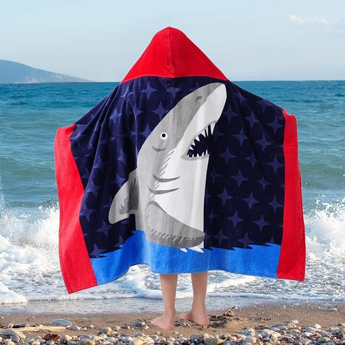 Kids Bath Towels, Kids Towel Girls Boys Hooded Beach,Bathroom,Pool Swim Towels 30 × 50 INCH Large Size Ultra Absorbent Cute Cartoon Animal Full Vitality 100% Cotton Wearable Wrap for Child