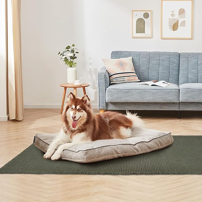 ZALL Waffle Bath Mat,Super Absorbent Non Slip Long Bathroom Runner Rug,Dark Green 24X72inch,Machine Washable Ultra Soft Floor Mats