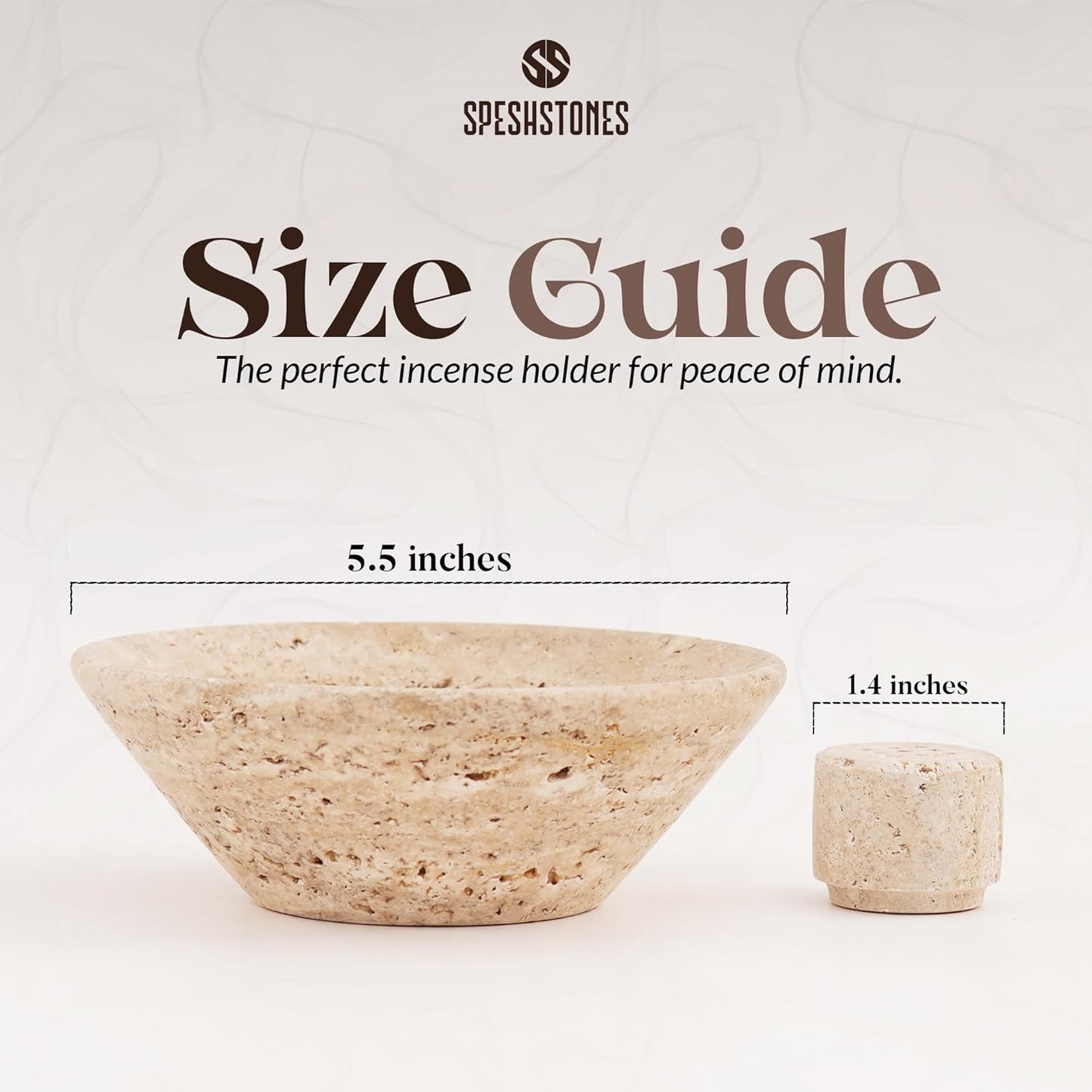 Marble Incense Holder 5.5 Inch Handmade Round Travertine Palo Santo Sticks Holder for Aesthetic Home & Bedroom décor, Inscents Stick Burner for Aromatherapy & Fragrance Accessories