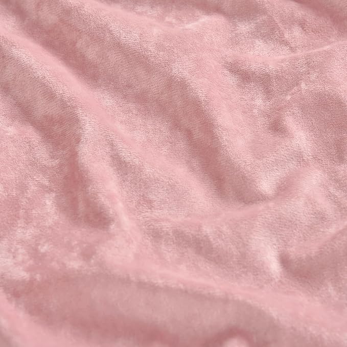 PHF Truly Velvet Fitted Sheet Only King Size, Luxury Super Soft Cozy Fuzzy Fleece Bottom Sheet, Deep Pocket Up to 16",Strenghth Elastic Band, Suitable for Fall Winter Spring, No Pillowcases, Pink