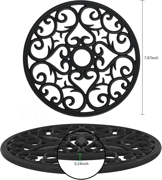 Smitchraft Silicone Trivets for Hot Dishes, Pots & Pans, Multi-Use Hot Pads Kitchen Quartz Countertops, Pot Holders Trivet Mat, Non-Stick Carved Heat Resistant Mats for Counter & Table, Set 3 Biege