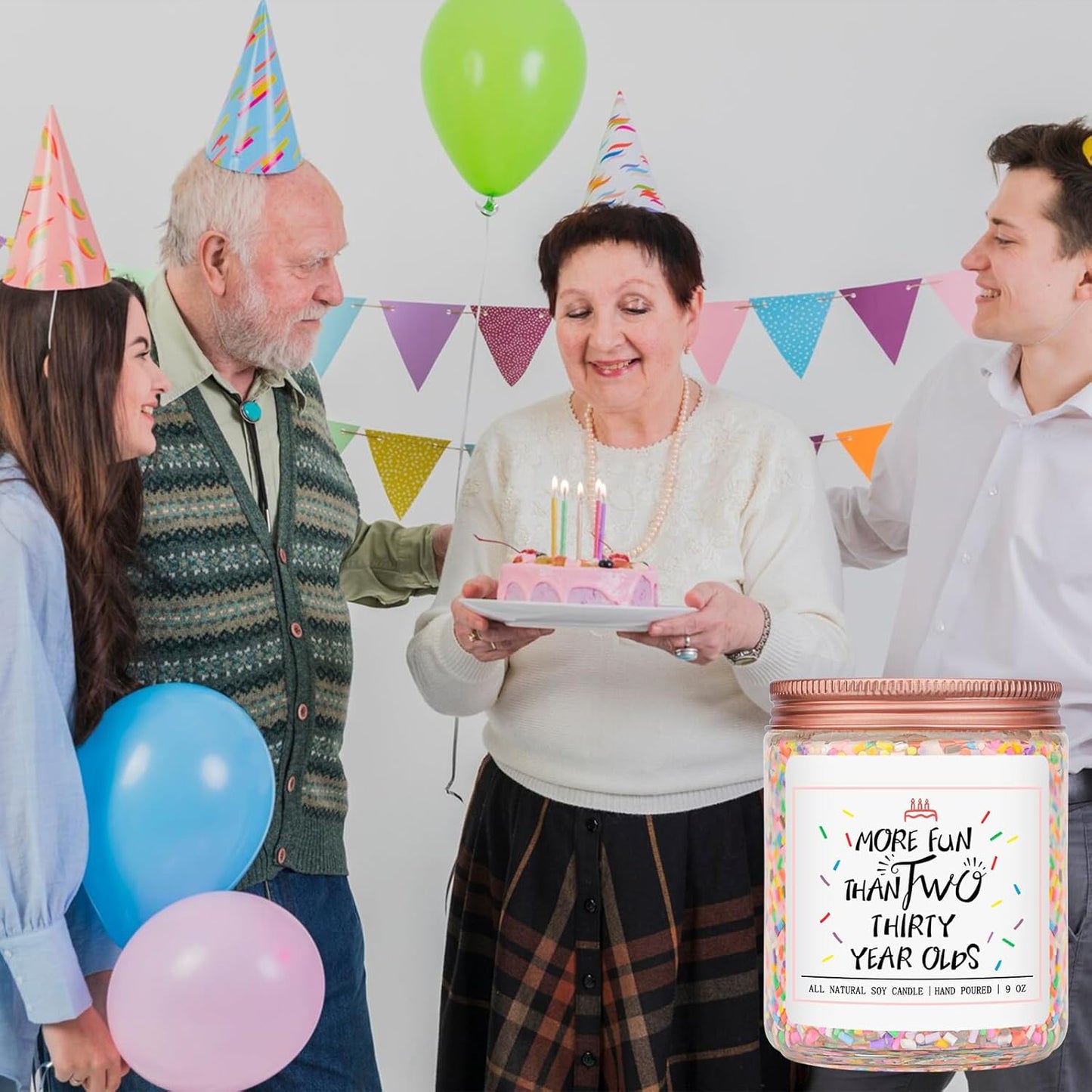 Homsolver 60th Birthday Gifts for Women, Best Ideas Birthday Decorations Candle Gift for Mom, Friends, Wife, Sister, Grandma, Vanilla Cream Scent Handmade Aromatherapy Candles