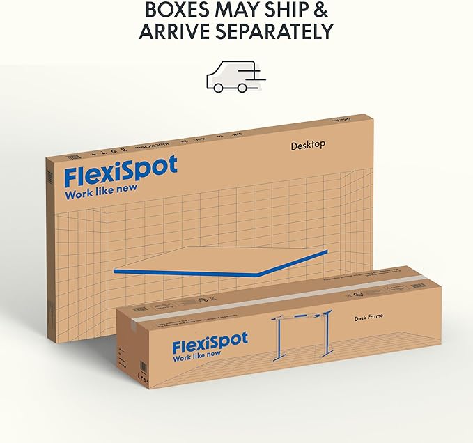 FLEXISPOT EN1 Bamboo Standing Desk, 48 x 24 Inches Whole-Piece Electric Adjustable Height Desk (Black Frame + Bamboo Top, 2 Packages)