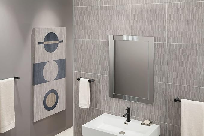 Moen Align Matte Black 24 in. Modern Towel Bar, Wall Mounted Towel Hanger, YB0424BL