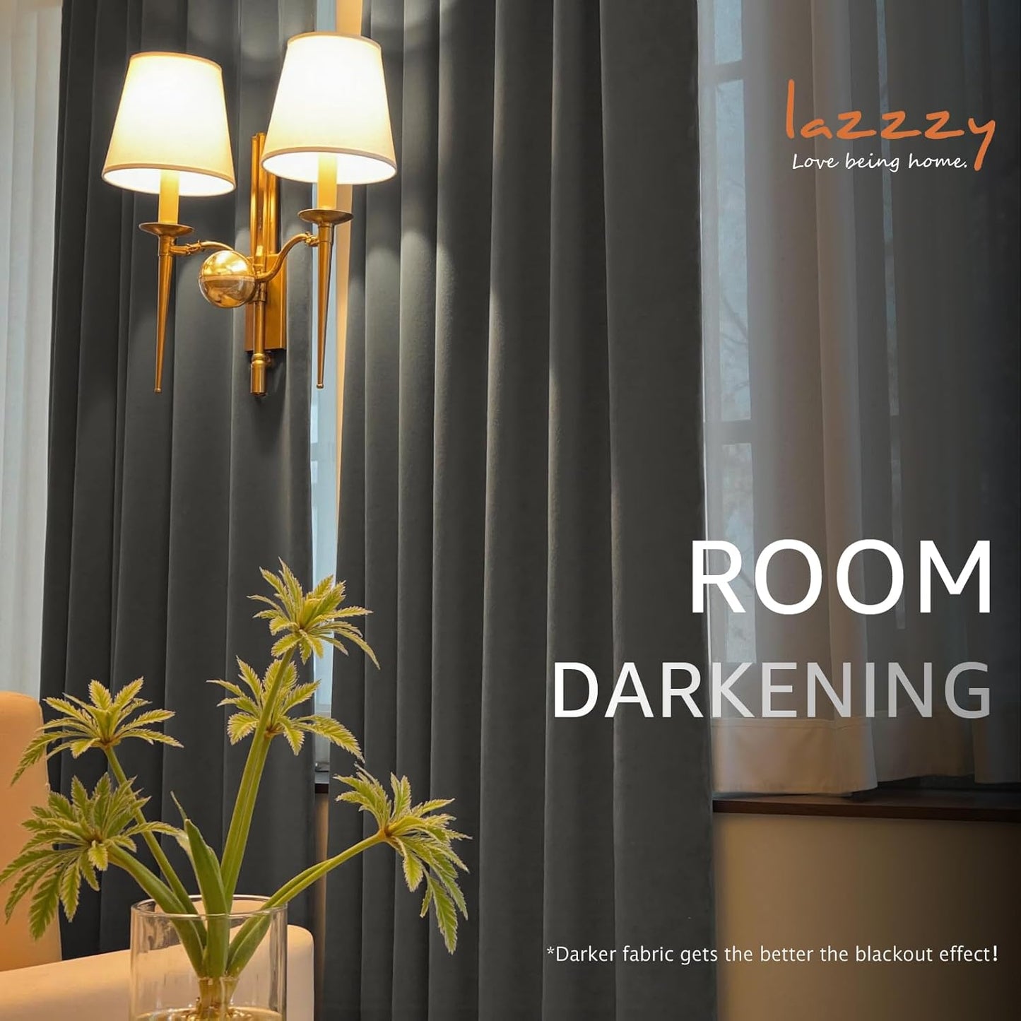 Lazzzy Grey Velvet Curtains 63 Inch Length Thermal Insulated Curtain Drapes for Bedroom Living Room Darkening Rod Pocket 2 Panels, W42 x L63