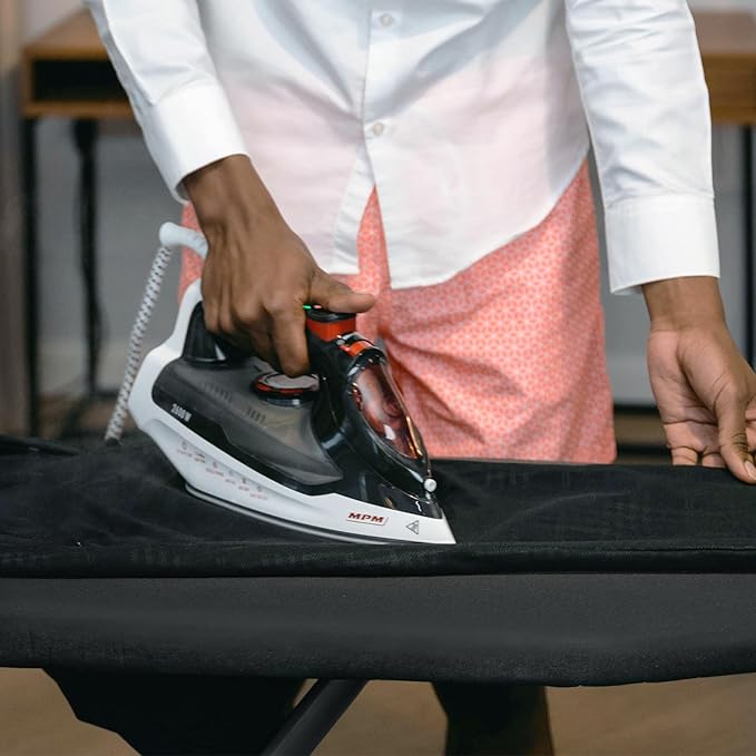 Ironing Board Full Size 53x13, RAINHOL Heavy Duty Iron Board with Thick Padded Cover, Height Adjustable Ironing Boards with Smart Hanger, Heat-Resistant Silicone Pad Iron Rest