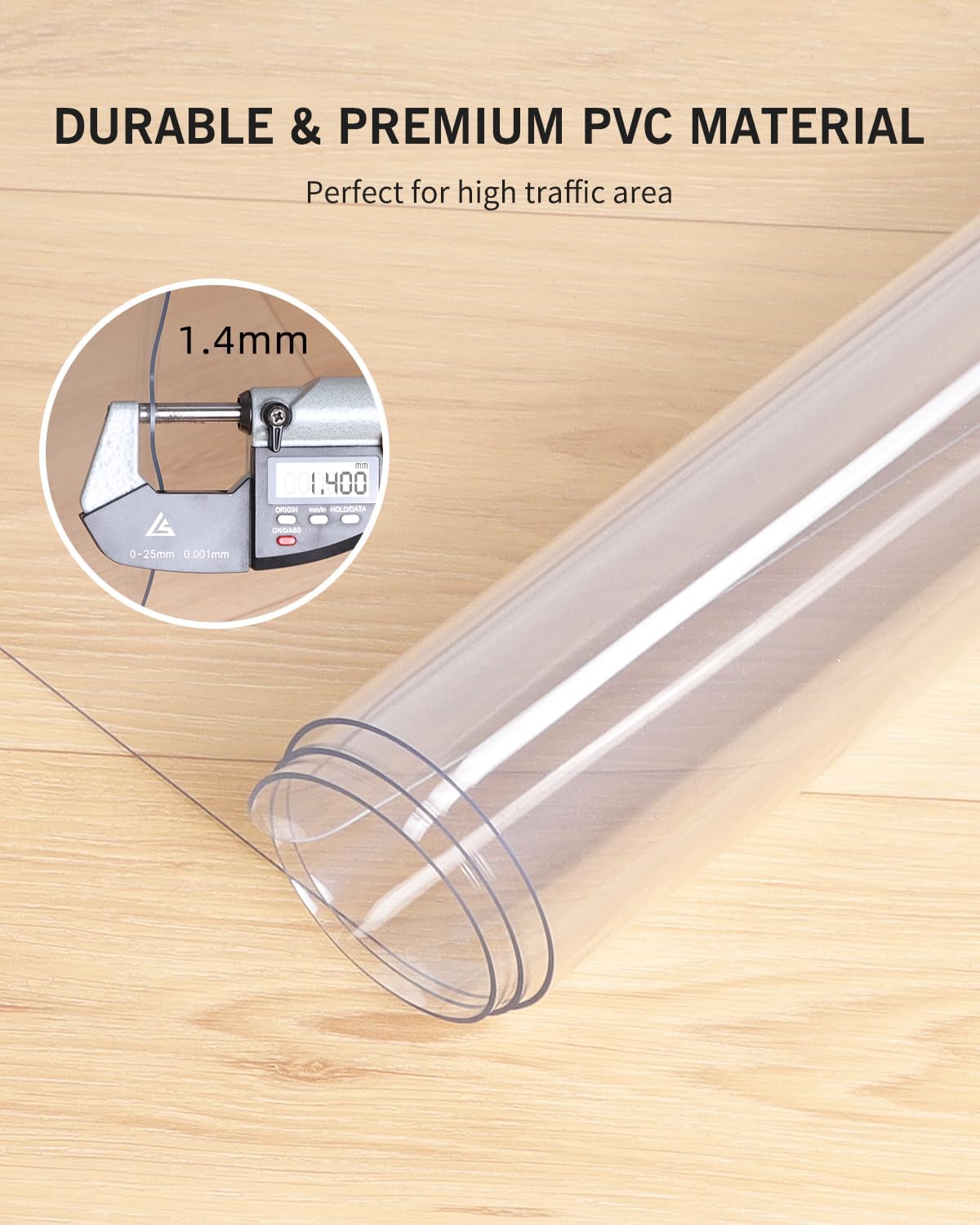 Area Mat for Floor, 8'×10' Transparent PVC Area Rug for Home, Waterproof Durable Hard Floor Protector for Dining Room, Large Anti-Scratch Floor Mats for Bedroom, Living Room