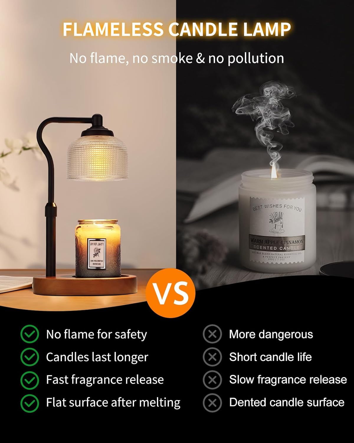 Candle Warmer Lamp with Timer, Electric Candle Warmer Adjustable Height, Mothers Day Gift for Mom, Dimmable Modern Candle Lamp with 3 Bulbs for Home Decor House Warming Gifts, Clear Glass