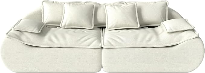 Hobestluk Sectional Sofa Couches 2-Seater Modular Sofa, 87'' Comfy Loveseat with Throw, Deep Seat Small Sofa for Compact Space, Memory Foam Sectional Couches for Living Room, Office, Apartment