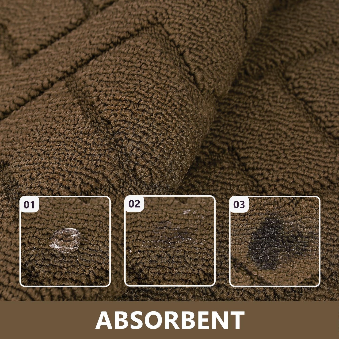 hicorfe Kitchen Rugs and Mats Sets,2 Pieces Super Absorbent Polypropylene Non-Slip Rug,Soft Comfort Floor Mat,Washable for Kitchen,Hallway,Office,Sink,Laundry(20" x 31.5" Plus 20" x 48",Dark Brown)