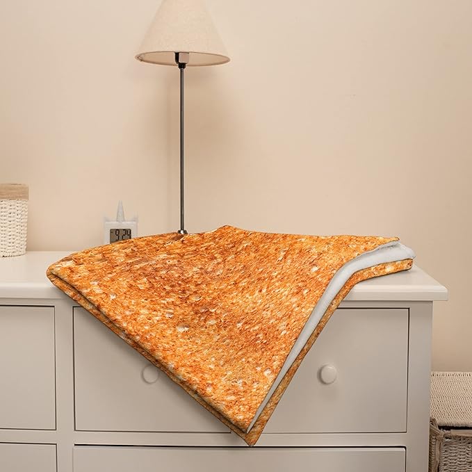 Toast Blanket Bread Food Throws Funny Gift for Kid Girl Boys Lightweight Fleece Throw Novelty Realistic Super Soft Comfy Gifts for Teen Women Men Flannel Bedding Sheet Blankets for Couch Sofa,50"x40"
