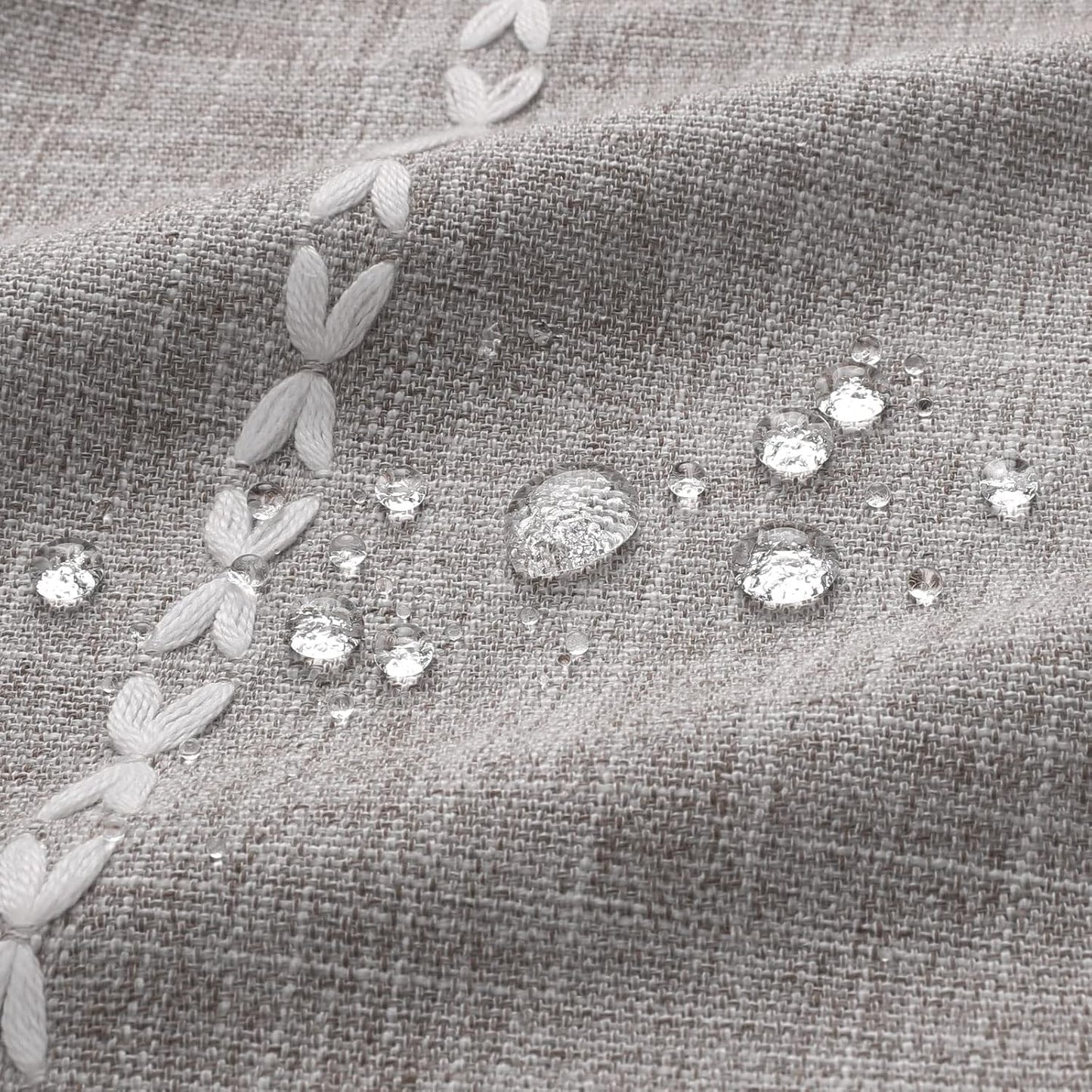 MitoVilla Boho Long Shower Curtain 72 x 78, Farmhouse 78 inch Long Polyester Linen Fabric Shower Curtains with Tassel for Chic Cottagecore French Rustic Bathroom Decor