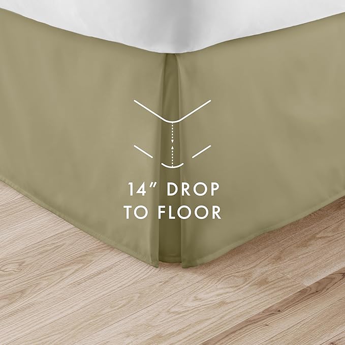 Linen Market Bed Skirt - Ultra Soft Microfiber - Easy Fit with 14 Inch Tailored Drop - Hotel Quality, Shrinkage & Fade Resistant - Bed Cover - Cal King Bed Skirt - Bedroom Décor - (Cal King, Sage)