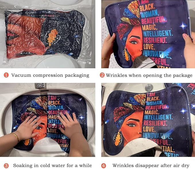4 Pcs King Queen Couple Shower Curtain Set, Black Man Women Bathroom Sets with Shower Curtains and Rugs Toilet Lid Cover Bath Mat, Romantic Words Waterproof Fabric Bathroom Decor