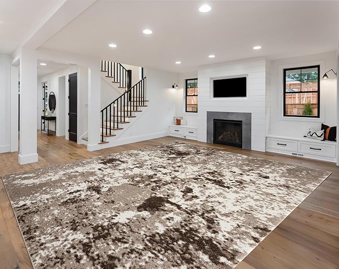 Keen Home Design Area Rugs - 9x12 Non-Shedding, Abstract Rugs for Kitchen, Living Room, Bedroom, Dining Room, Entryway - Size: 9'2" x 11'11", Multi