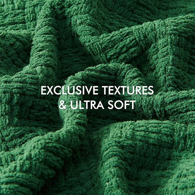 lifein Throw Blanket for Couch - Boho Throw Blanket, Knit Woven Blanket, Soft Decorative Blankets&Throws with Tassels for Bed,Sofa,Chair,Home Decor (Geen, 50 * 60, Waffle)