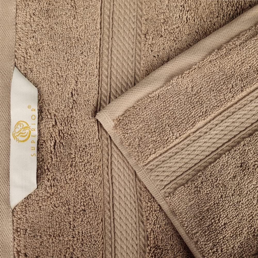 Superior Egyptian Cotton Pile Face Towel/Washcloth Set of 6, Ultra Soft Luxury Towels, Thick Plush Essentials, Absorbent Heavyweight, Guest Bath, Hotel, Spa, Home Bathroom, Shower Basics, Latte