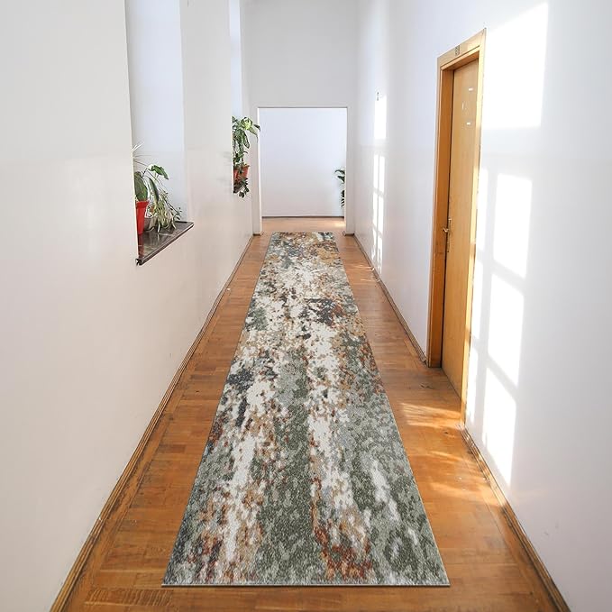 Keen Home Design Area Rugs - 2x18 Non-Shedding, Abstract Rugs for Kitchen, Living Room, Bedroom, Dining Room, Entryway - Size: 2'8" x 18', Multi