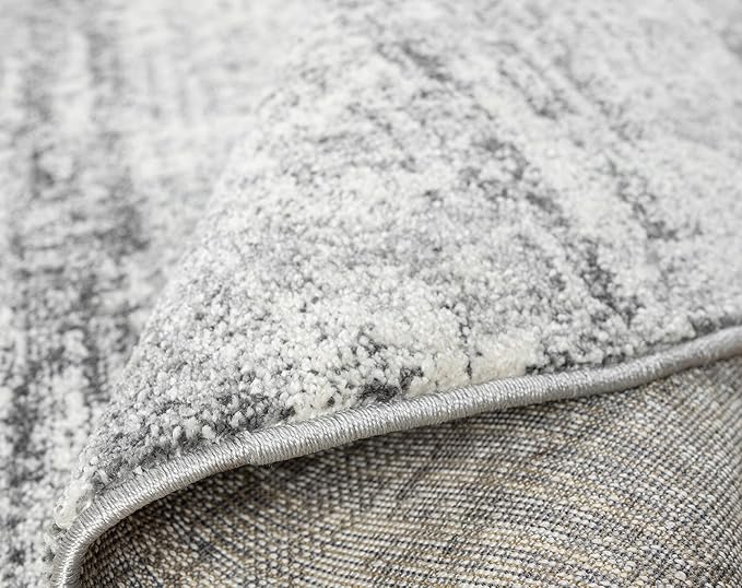 Keen Home Design Area Rugs - 10ft Round Non-Shedding, Abstract Rugs for Kitchen, Living Room, Bedroom, Dining Room, Entryway - Size: 10' Round, Abstract Cream/Grey