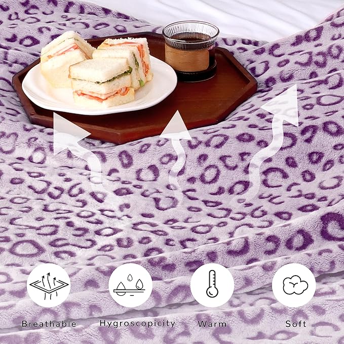 Warm Blanket Purple Blankets King Size Soft Throw Blankets for Bed
