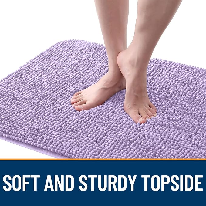 OLANLY Dog Door Mat for Muddy Paws 40x32, Absorbs Moisture and Dirt, Absorbent Non-Slip Washable Doormat, Quick Dry Chenille Mud Mat for Dogs, Entry Indoor Entryway Carpet for Inside Floor, Lavender