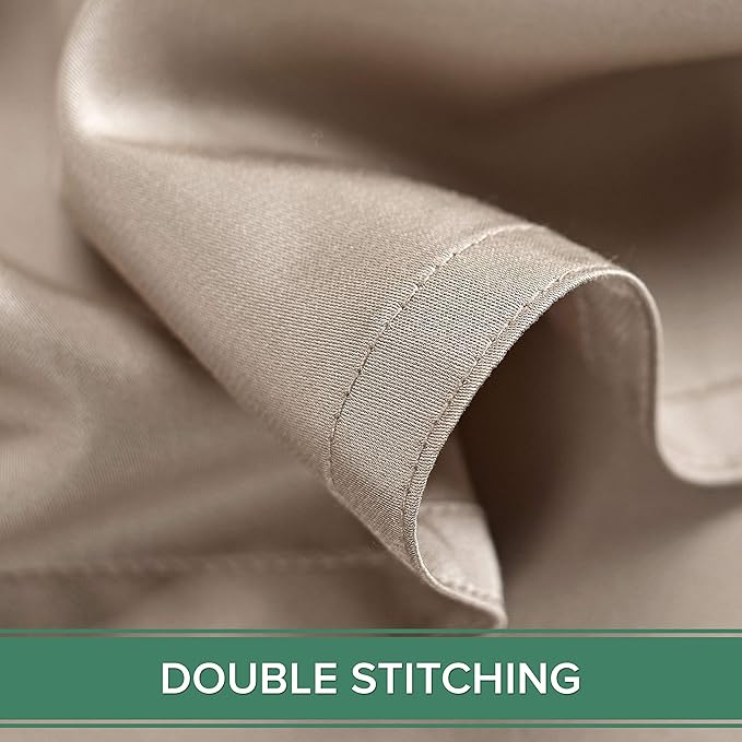 Split King Sheets by Pure Bamboo, Genuine 100% Organic Viscose Derived from Bamboo Bed Sheet Set, Soft & Cooling, Double Stitching *Not for Split Top (Split King, Sand)
