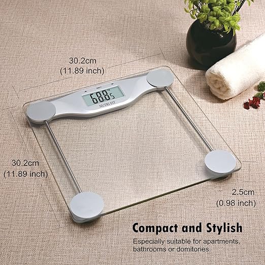NUTRI FIT Digital Body Weight Bathroom Scale BMI, Accurate Weight Measurements Scale,Large Backlight Display and Step-On Technology,400 Pounds