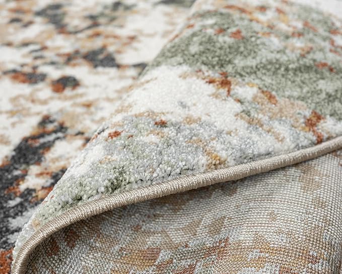 Keen Home Design Area Rugs - 10ft Round Non-Shedding, Abstract Rugs for Kitchen, Living Room, Bedroom, Dining Room, Entryway - Size: 10' Round, Multi