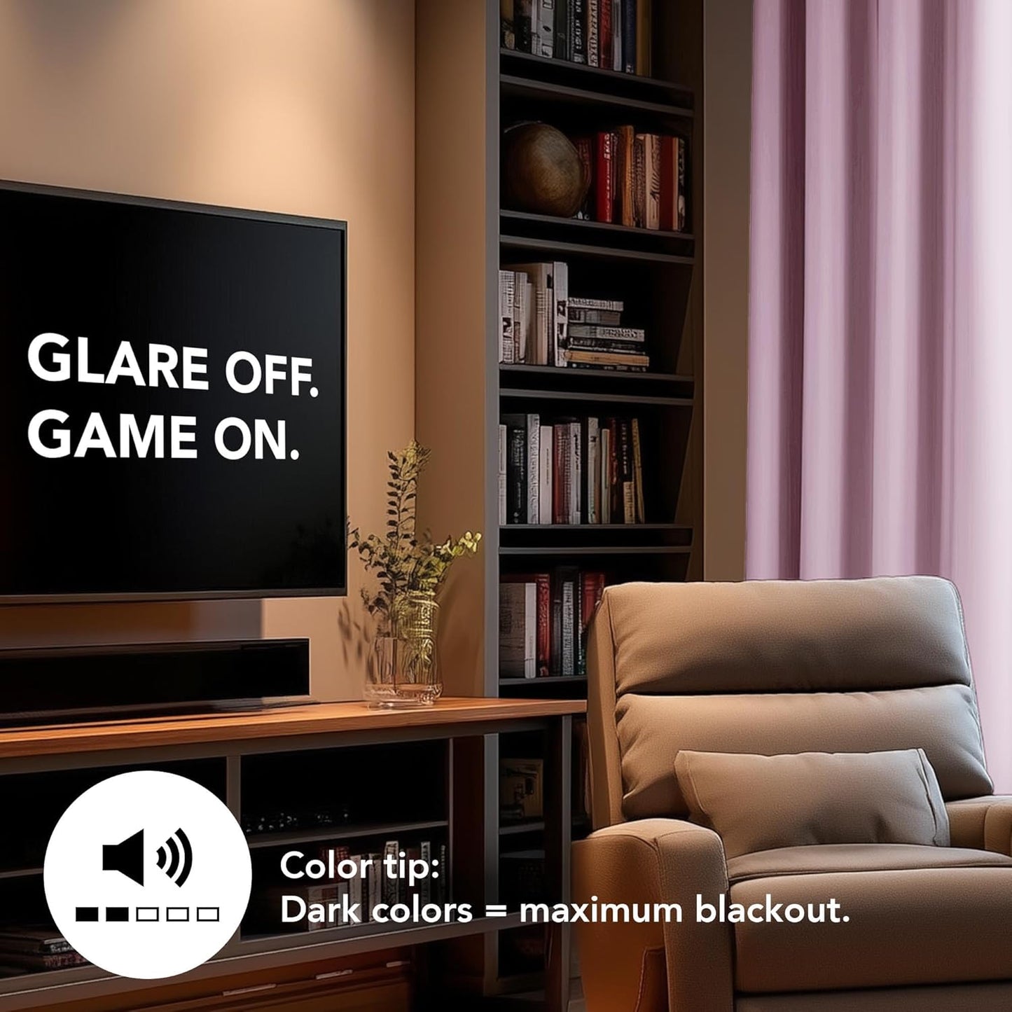 Deconovo Blackout Curtains for Bedroom – Set of 2 42W x 72L Inch Thermal Insulated & Noise Reducing Panels–Home Window Room Darkening Sustainable Grommet Drapes for Living Room and Nursery, Lavender