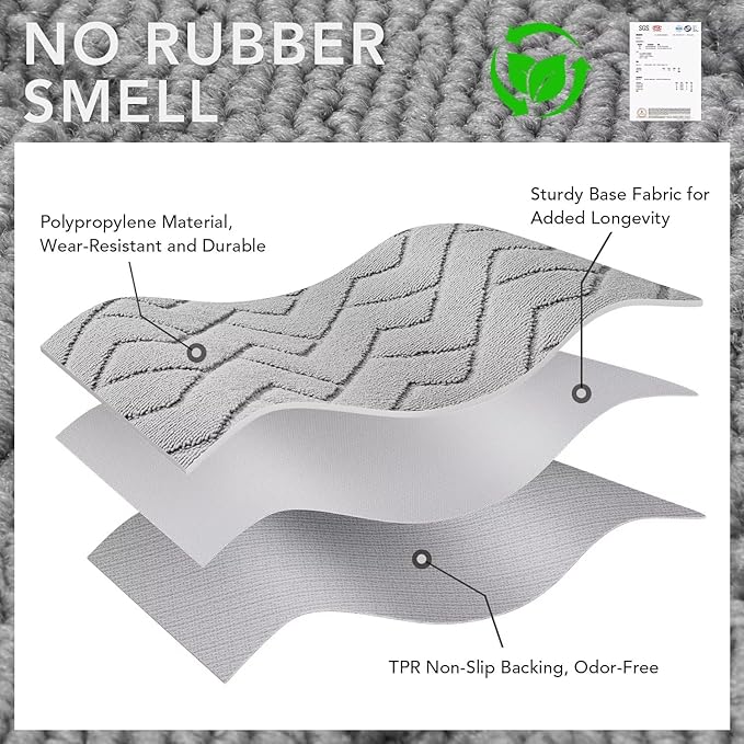 hicorfe Front Door Mat Outside Entrance,32"x40" Absorbent Muddy Dirt Resist Welcome Door Mats Outdoor Indoor,Stain and Fade Resistant,Non Slip Backing Entry Mat Doormat for Entryway(Light Grey)