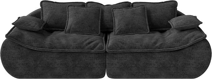 Hobestluk Sectional Sofa Couches 3-Seater Modular Sofa, 87'' Comfy Loveseat with Throw, Deep Seat Small Sofa for Compact Space, Memory Foam Sectional Couches for Living Room, Office, Apartment