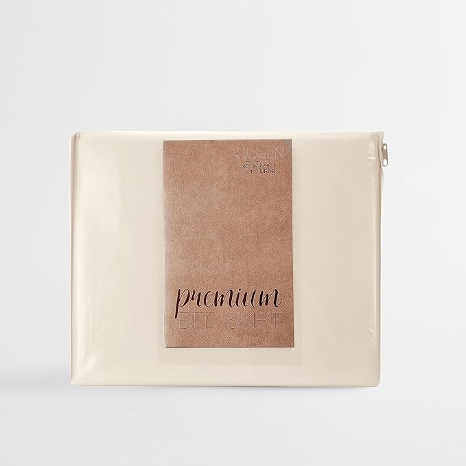 Linen Market Bed Skirt - Ultra Soft Microfiber - Easy Fit with 14 Inch Tailored Drop - Hotel Quality, Shrinkage & Fade Resistant - Bed Cover - Twin Bed Skirts - Bedroom Décor - (Twin, Ivory)