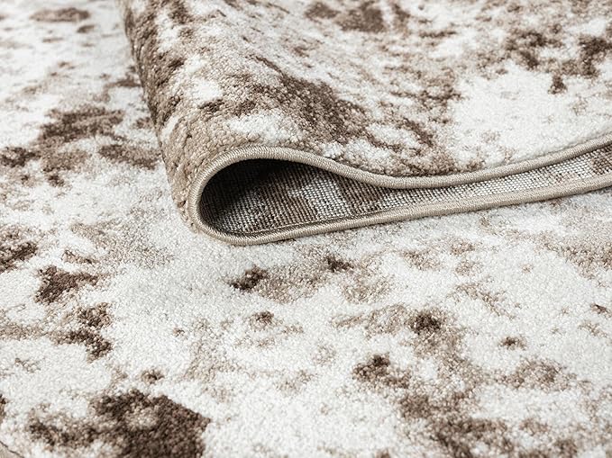 Keen Home Design Area Rugs - 8ft Round Non-Shedding, Abstract Rugs for Kitchen, Living Room, Bedroom, Dining Room, Entryway - Size: 7'10" Square, Multi