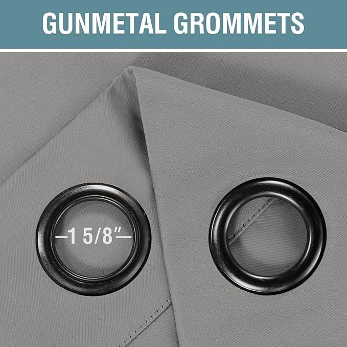 H.VERSAILTEX Blackout Patio Curtains 100 x 108 Inches for Sliding Door Extral Wide Blackout Curtain Panels Thermal Insulated Room Divider - Grommet Top, 9' Tall by 8.5' Wide - Dove Grey