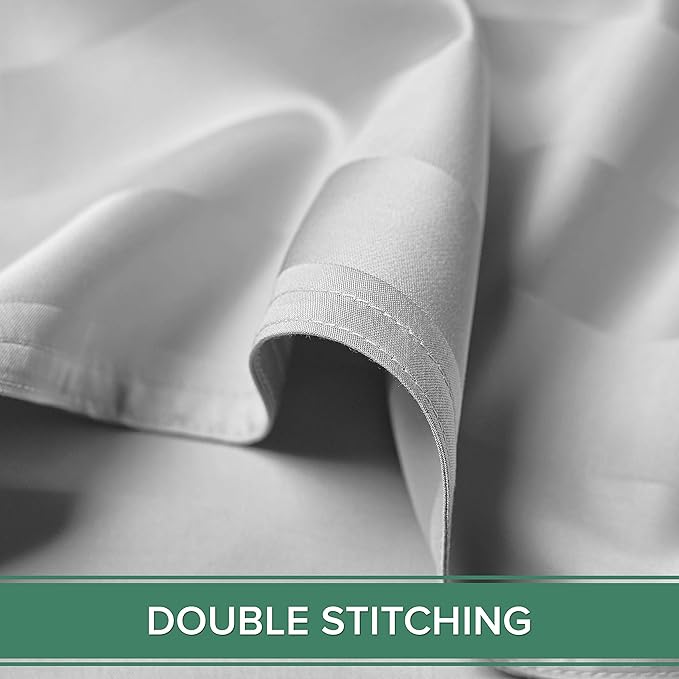 Split King Sheets by Pure Bamboo, Genuine 100% Organic Viscose Derived from Bamboo Bed Sheet Set, Soft & Cooling, Double Stitching *Not for Split Top (Split King, Jacquard White)
