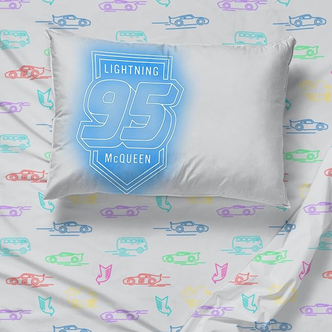 Jay Franco Kids Sheet Set with Fitted, Flat Sheets & Pillow Cover - Ultra-Soft Bedding with Pillowcase for Room Decor, Gray - Cars, 3 Piece Twin