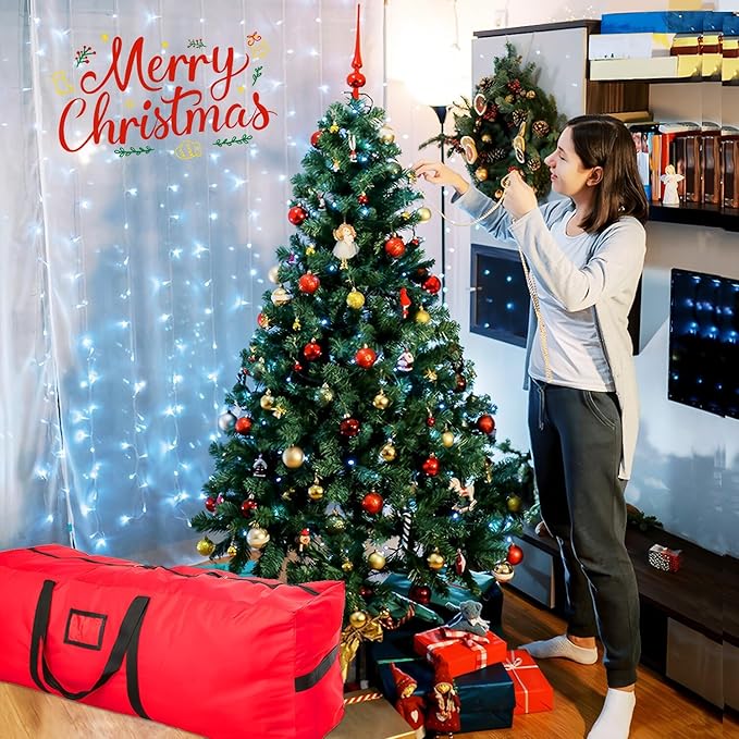 5ft Artificial Christmas Tree, Arbol de Navidad with 600 Branch Tips, Premium North Valley Spruce with Foldable Base Stand, Xmas Tree for Home, Office,Party Decoration-Green