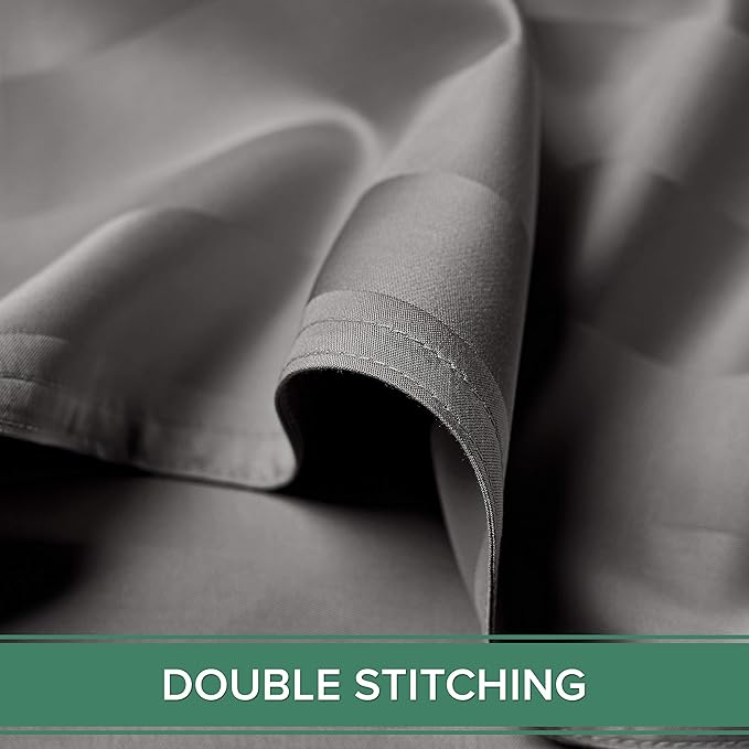 Split King Sheets by Pure Bamboo, Genuine 100% Organic Viscose Derived from Bamboo Bed Sheet Set, Soft & Cooling, Double Stitching *Not for Split Top (Split King, Jacquard Stone)