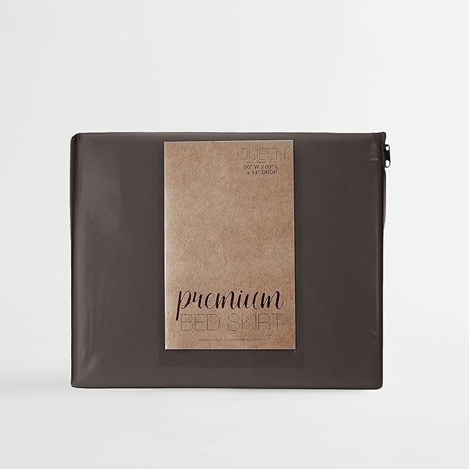 Linen Market Bed Skirt - Ultra Soft Microfiber - Easy Fit with 14 Inch Tailored Drop - Hotel Quality, Shrinkage & Fade Resistant - Bed Cover - Twin Bed Skirts - Bedroom Décor - (Twin, Chocolate)