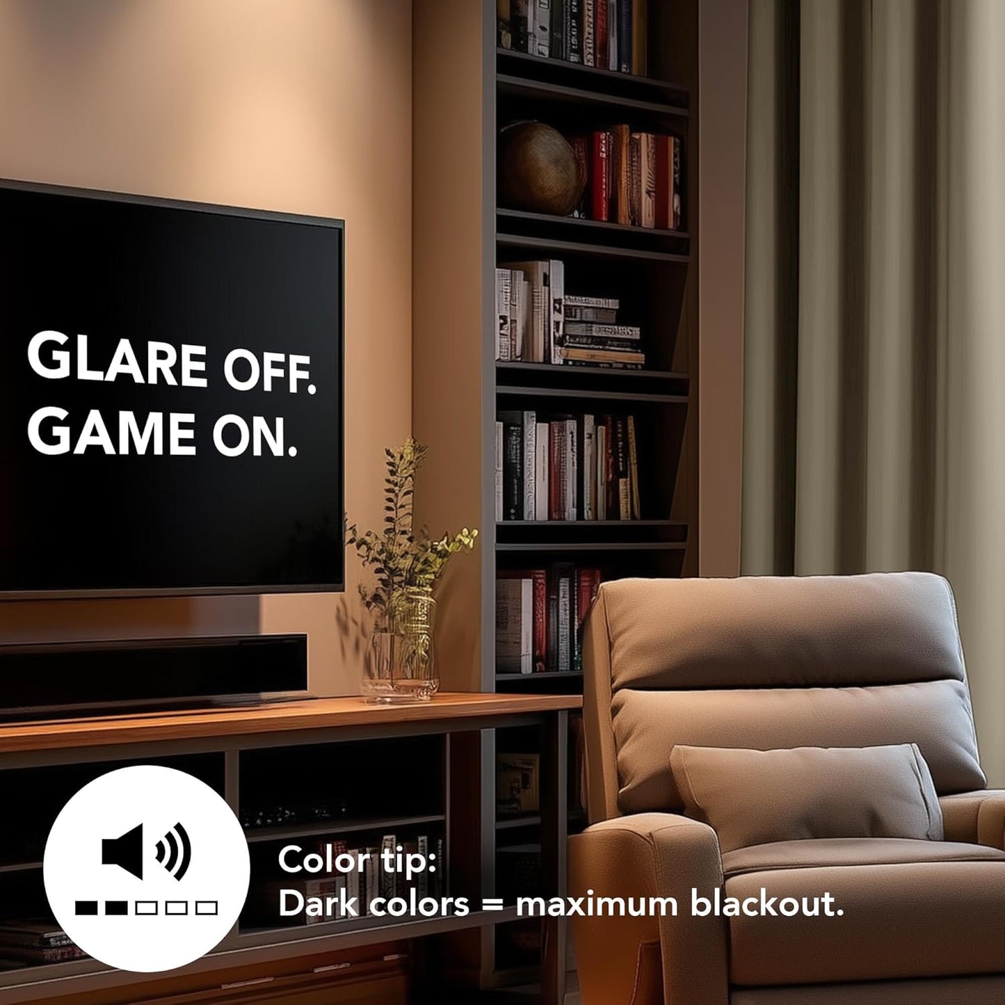 Deconovo Blackout Curtains for Bedroom – Set of 2 38W x 72L Inch Thermal Insulated & Noise Reducing Panels–Home Window Room Darkening Sustainable Grommet Drapes for Living Room and Nursery, Khaki