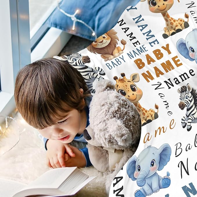 Ship Next Day, Custom Name Blanket - Printed in USA, Personalized Baby Blankets for Girls, Baby Blanket with Name, Ultra-Soft Cozy Fleece Blankets, Gifts for Boys & Girls Kids Teen Girl New Mom