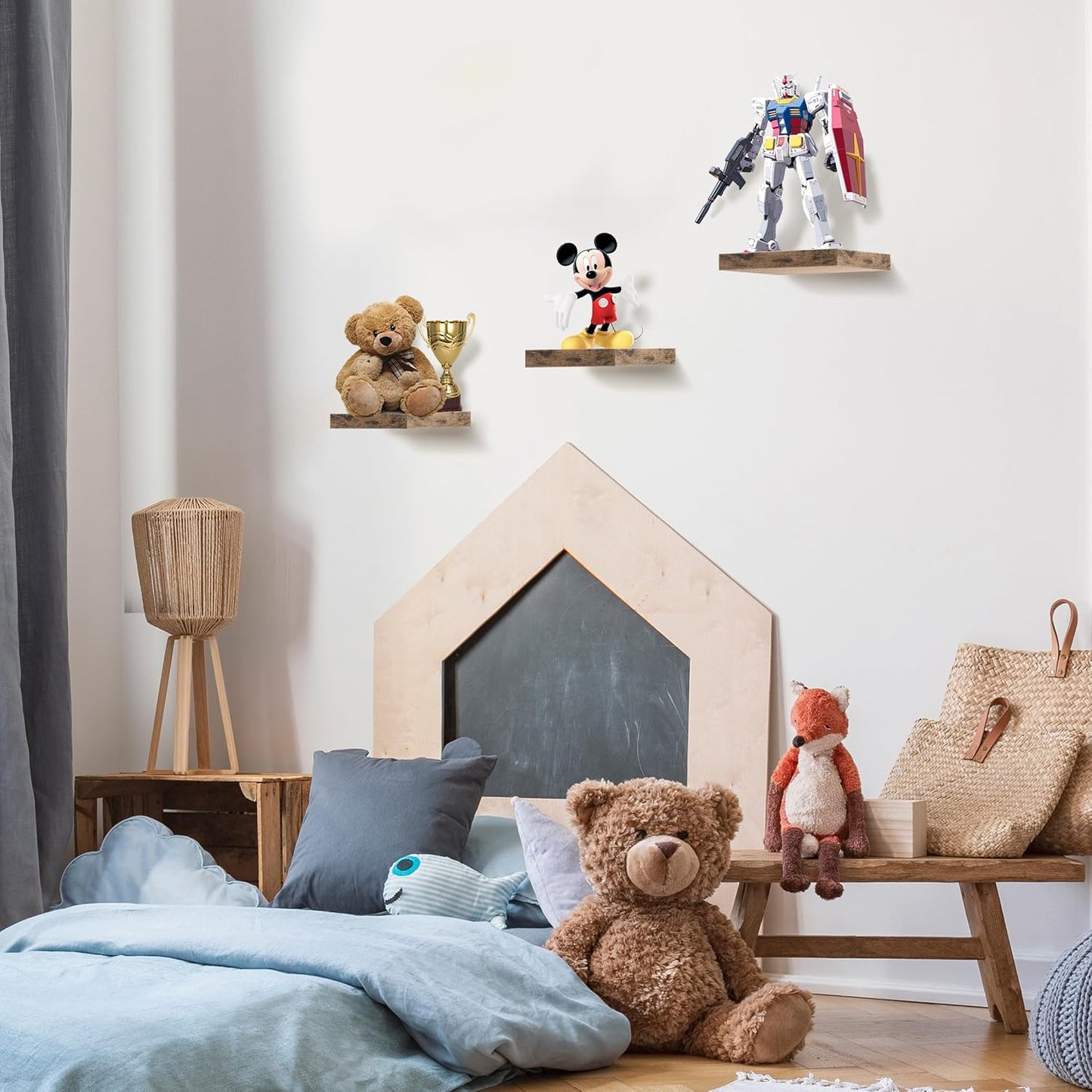 Sorbus Square Floating Shelf for Wall - 3 Small Shelves with Invisible Mounting Brackets for Living Room Decor, Bedroom, Bathroom Decor, Home & Kitchen - 9" Wall Shelf to Display Photos Trophies