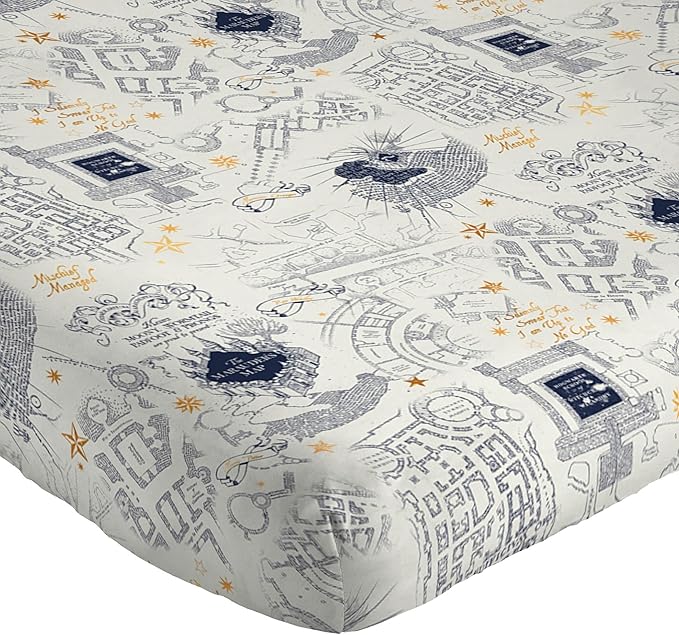 Jay Franco Kids Sheet Set with Fitted, Flat Sheets & Pillow Cover - Ultra-Soft Bedding with Pillowcase for Room Decor, Beige - Harry Potter, 3 Piece Twin
