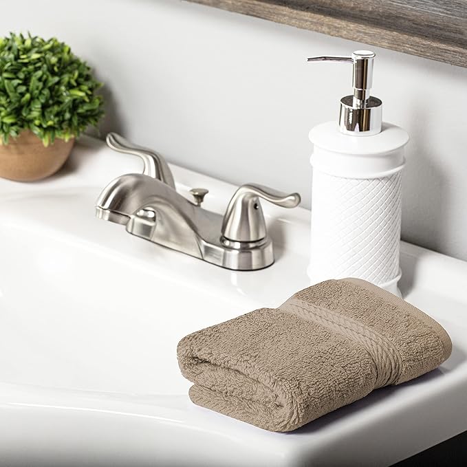 Superior Egyptian Cotton Pile 10 Piece Towel Set, Includes 2 Bath, 4 Hand, 4 Face Towels/Washcloths, Ultra Soft Luxury Towels, Thick Plush Essentials, Guest Bath, Spa, Hotel Bathroom, Latte