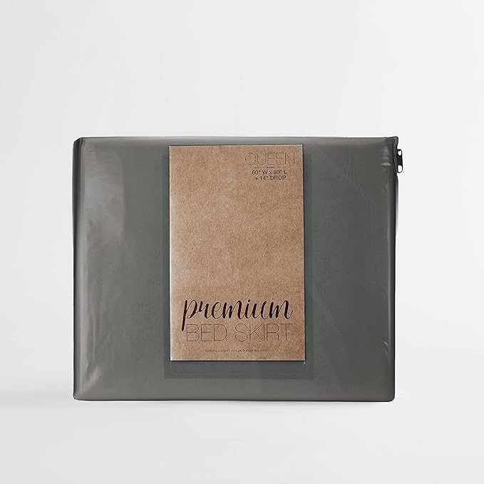 Linen Market Bed Skirt - Ultra Soft Microfiber - Easy Fit with 14 Inch Tailored Drop - Hotel Quality, Shrinkage & Fade Resistant - Bed Cover - Twin XL Bed Skirts - Bedroom Décor - (Twin XL, Gray)