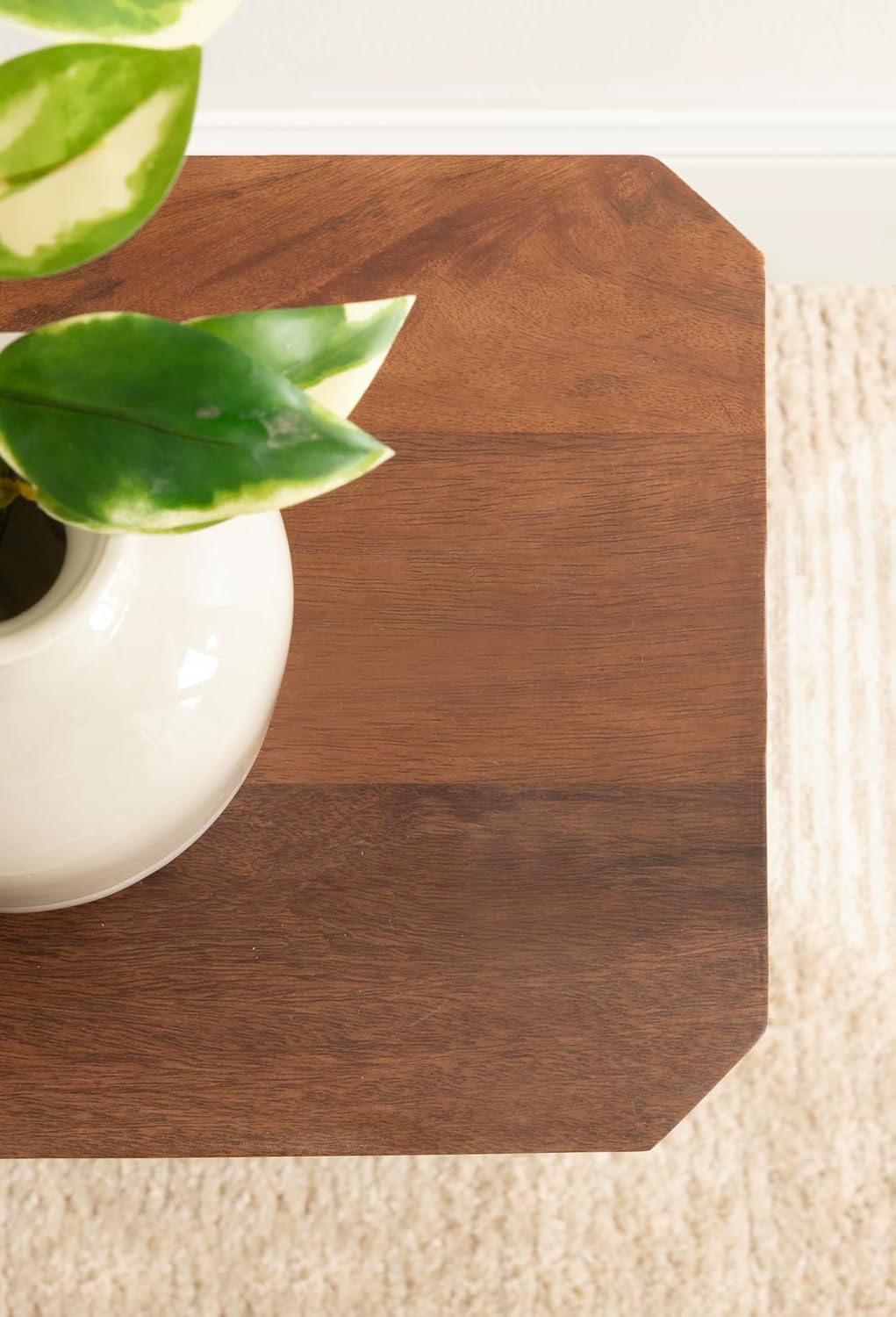 Kate and Laurel Talcott Modern Rectangle Wood Side Table, 16 x 10 x 25, Walnut Brown, Transitional Decorative Two-Tier End Table for Use as a Bedroom Nightstand or Living Room Accent