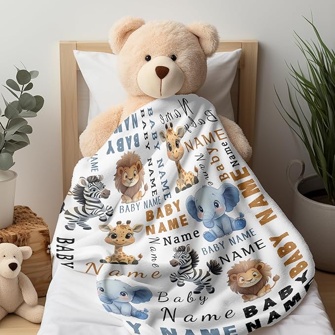 Ship Next Day, Custom Name Blanket - Printed in USA, Personalized Baby Blankets for Girls, Baby Blanket with Name, Ultra-Soft Cozy Fleece Blankets, Gifts for Boys & Girls Kids Teen Girl New Mom