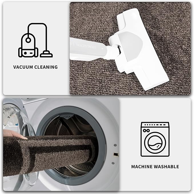 PURRUGS Dirt Trapping Door Mat 24" x 36", Non-Slip/Skid Machine Washable Entryway Rug, Shoes Scraper, Area Rug, Super Absorbent Welcome Mat for Muddy Wet Shoes and Paws, Grayish Brown & Coffee