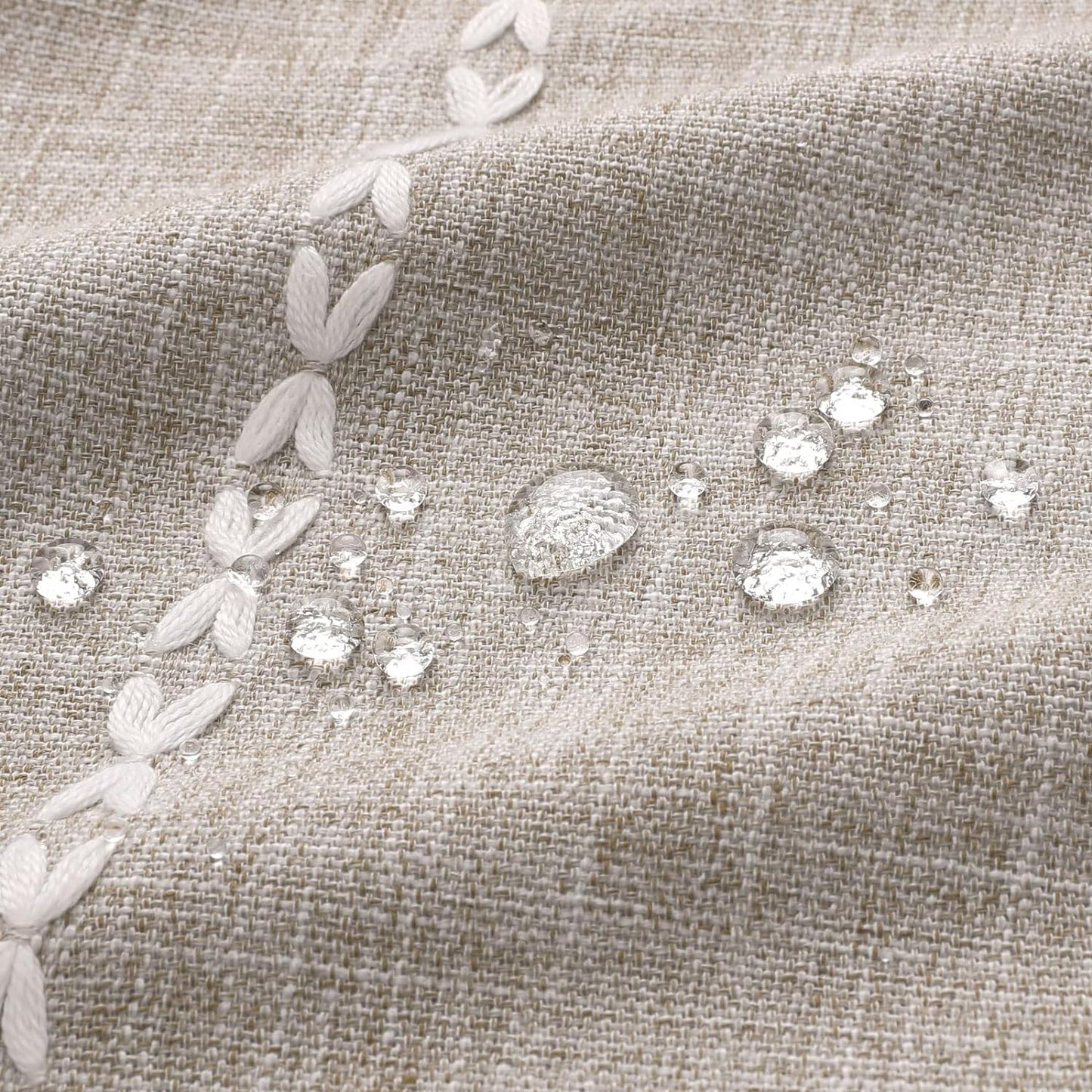 MitoVilla Boho Farmhouse Fabric Shower Curtain, Tan Brown Modern Polyester Linen Shower Curtains for Vintage Rustic Bathroom Decor, Country Tassel Thick Cloth Shower Curtain, Taupe, 72 x 72